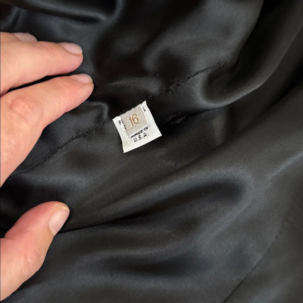 Fleurette Wool Cashmere Black Coat Size 16 Made in USA Classic Winter Overcoat - Image 10