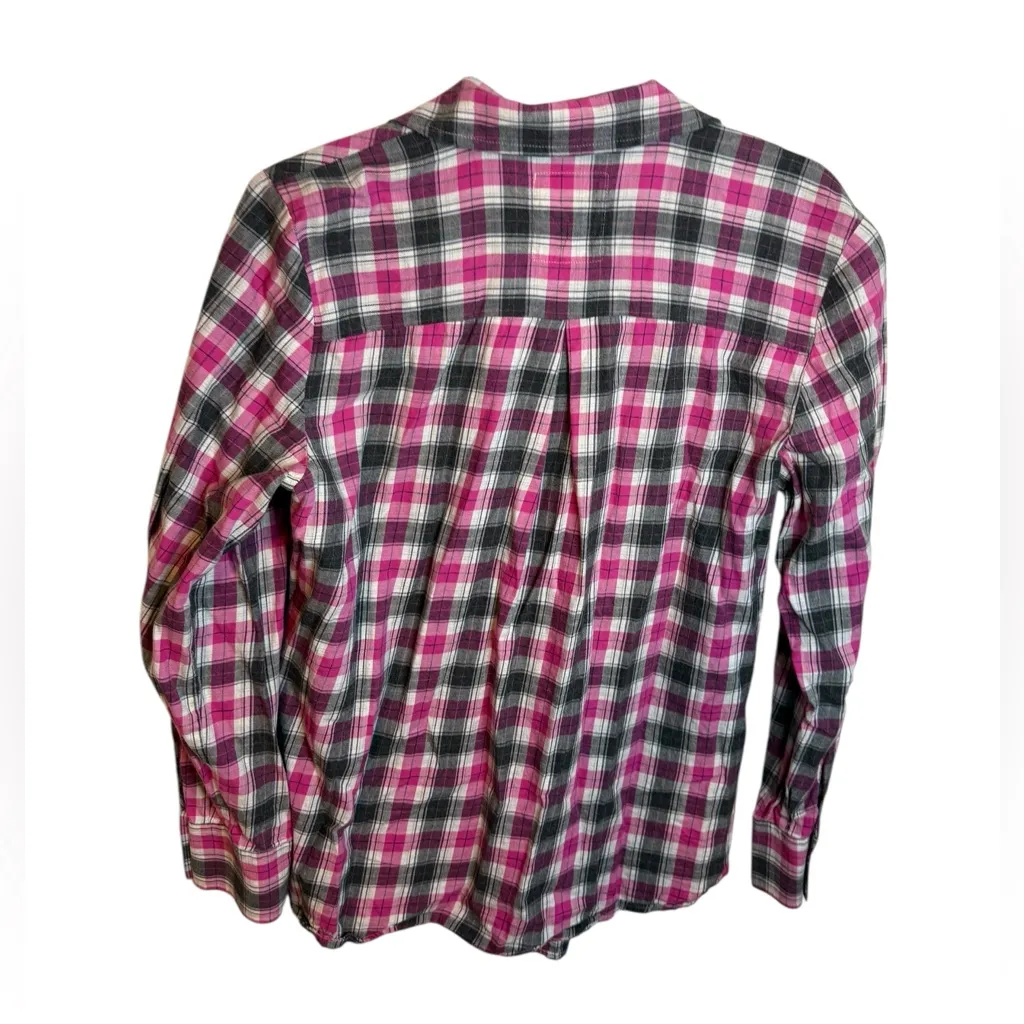 Izod Pink and Gray Plaid Cotton Flannel - Image 2