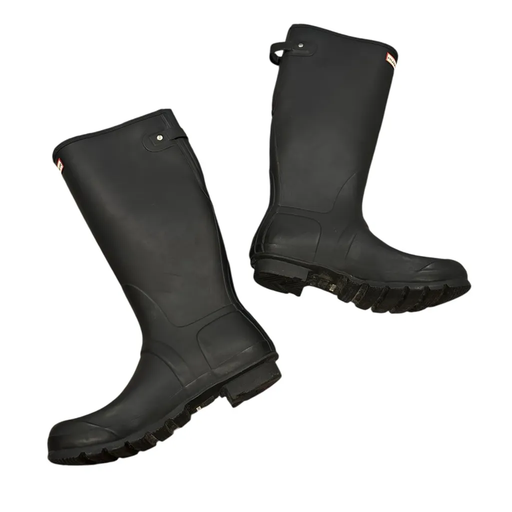 HUNTER OG Original Wellington Adjustable Black Tall Rain Winter Boots UK 8 - Image 3