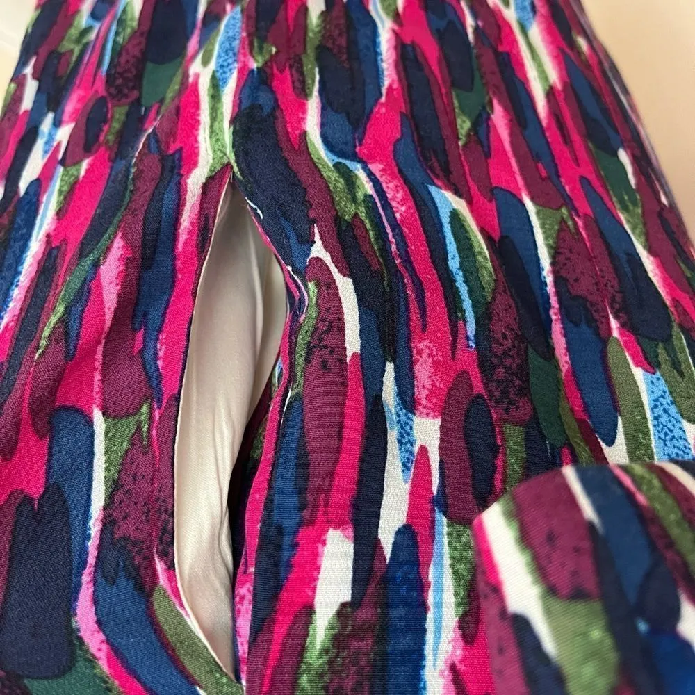 Boden Beaufort Watercolor Shift Dress Pink Navy 6L Pink Size undefined - Image 4