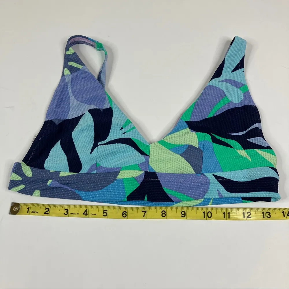 Aerie | Abstract Pique Longline V Scoop Bikini Top L - Image 5