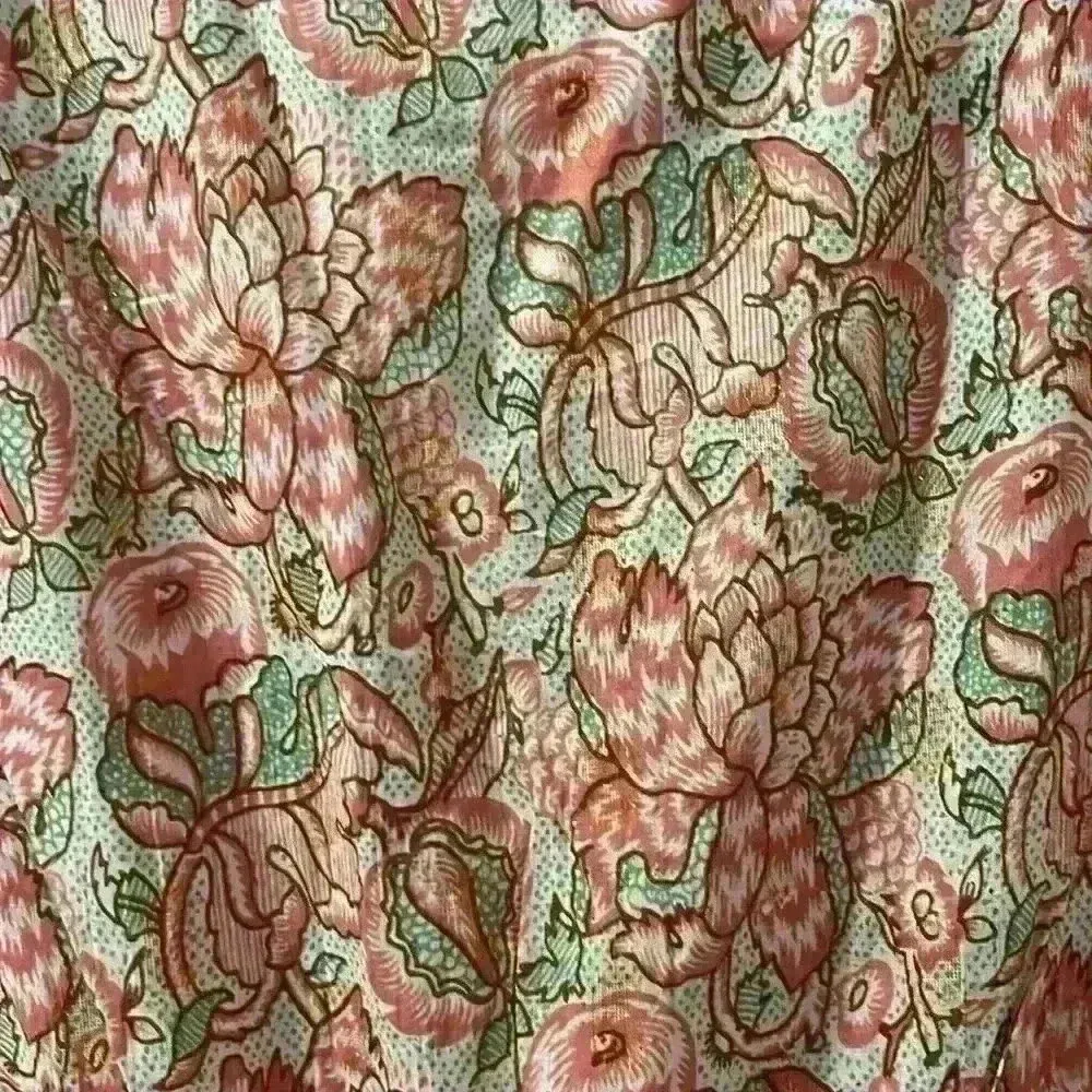 NWT Barok Paris Floral Midi Lace Metallic Ruffle Dress Boho Peach Size Small Pink - Image 12