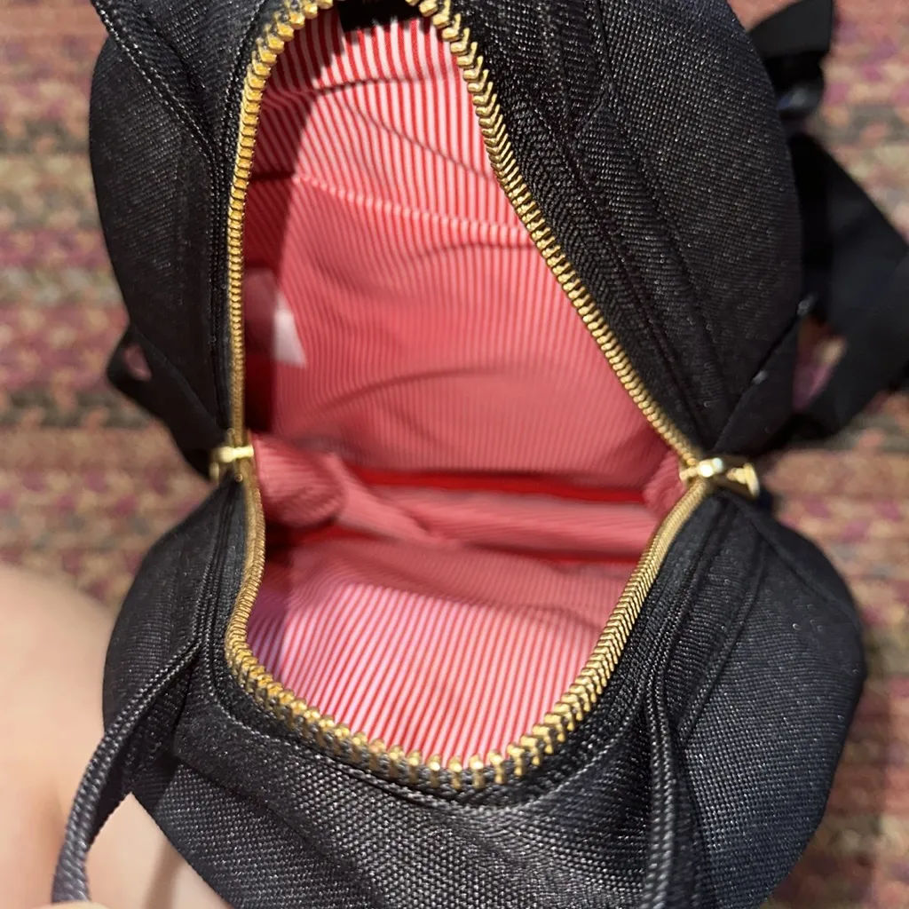NEW HERSCHEL BLACK MINI BACKPACK GOLD ZIPPER - Image 3