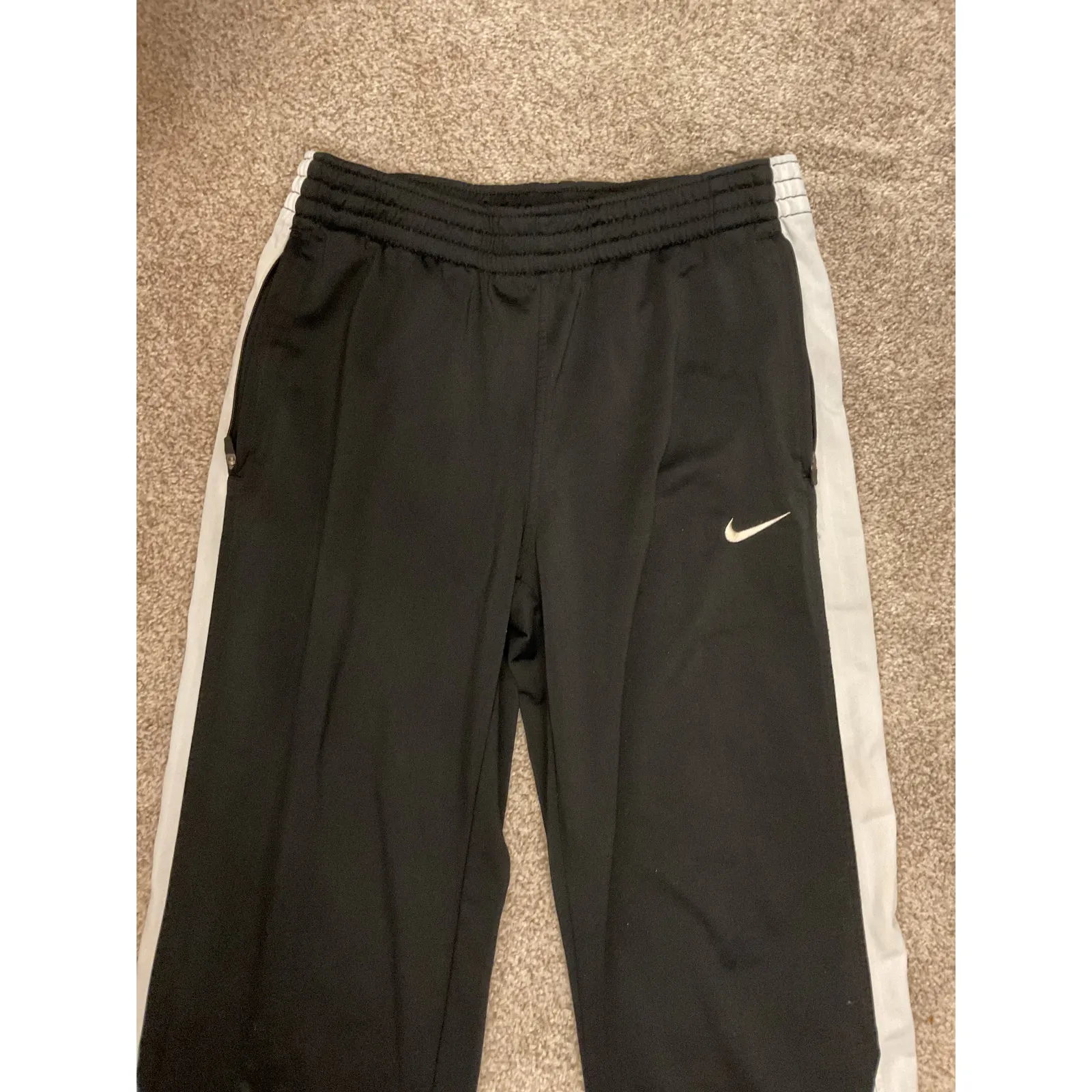 Nike Women's Retro Y2K Black/White Warm Up Athletic Side Zipper Workout Pants, M - Image 3