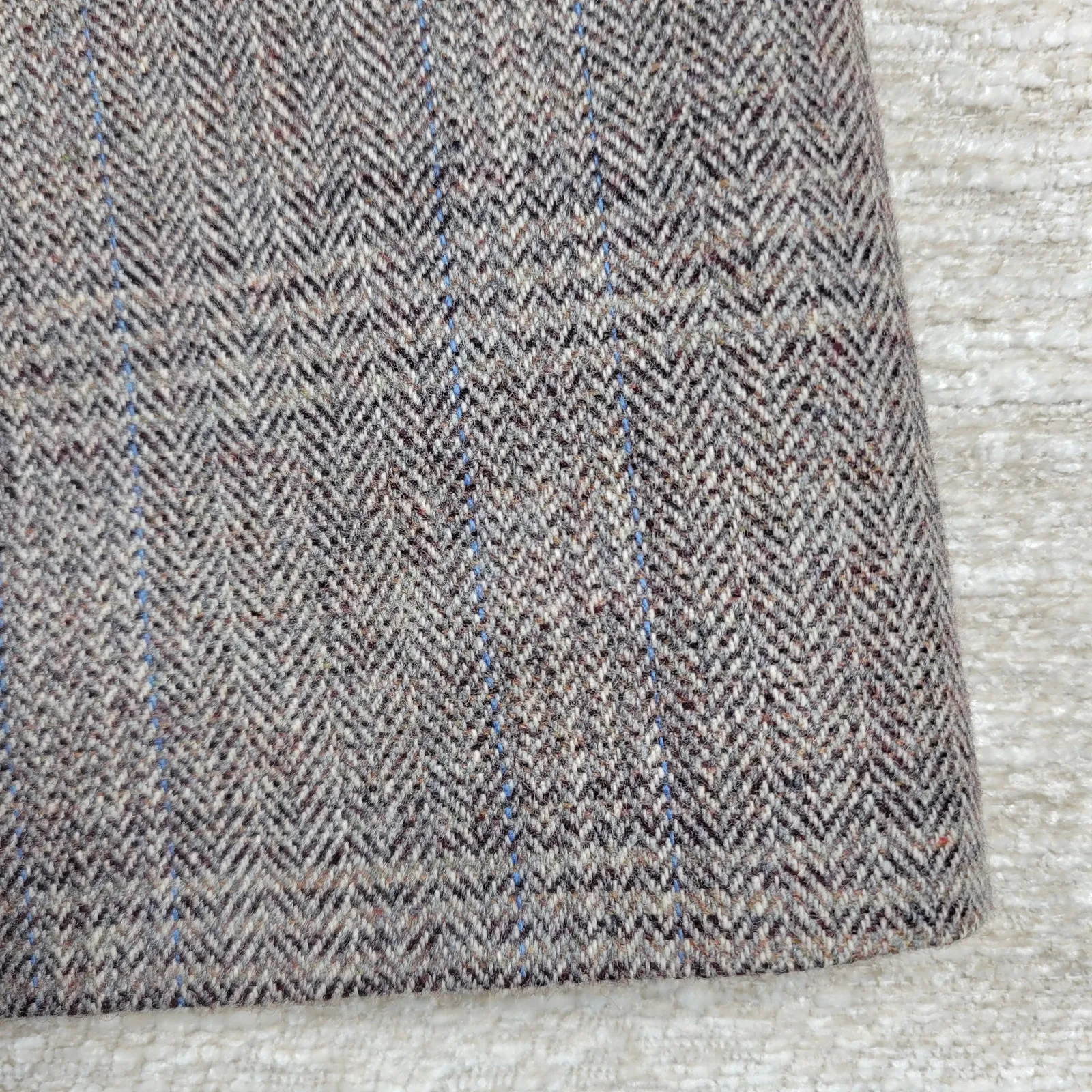 Vintage Evan Picone Wool Blend Plaid Midi Skirt Size 12 Brown USA Made Lined 28” - Image 4