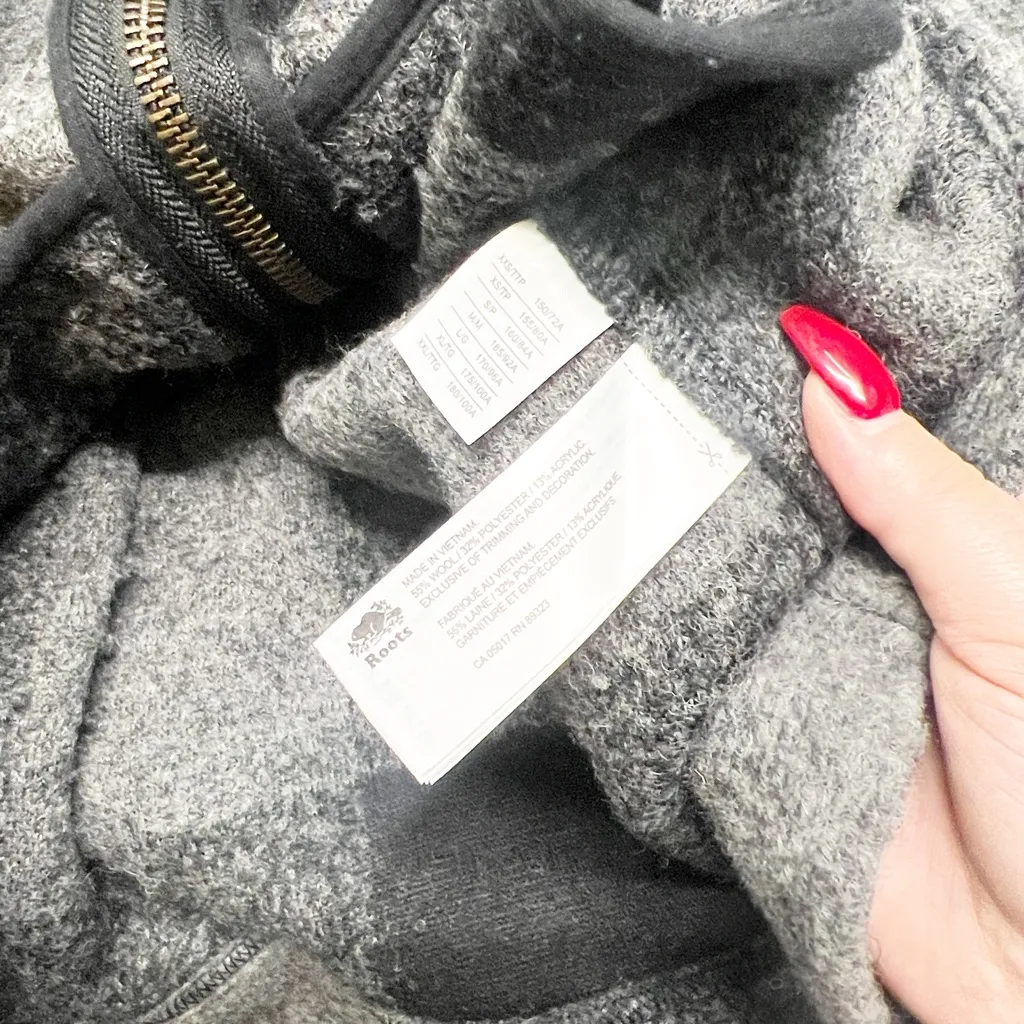 Roots wool blend black gray Seymour full zip women’s Shacket - Image 11