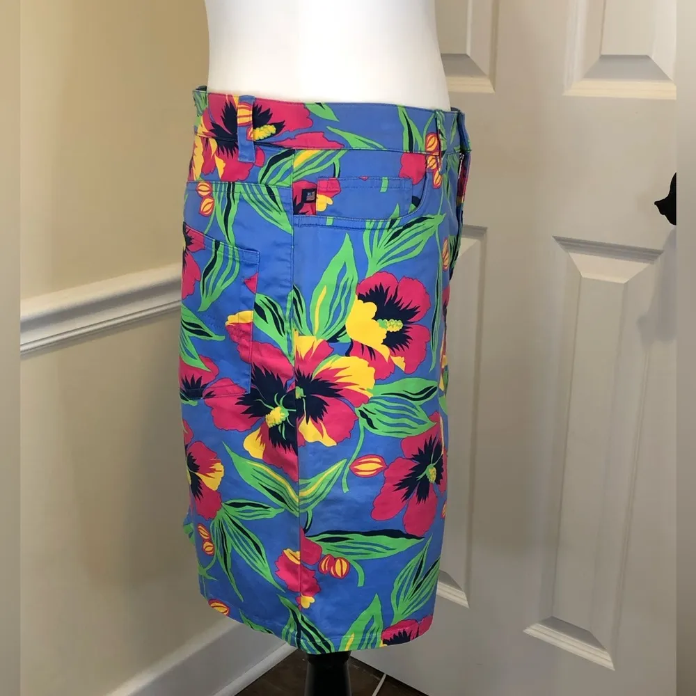 RALPH LAUREN Brilliant Oversized Tropical Flowers Pattern Pencil Skirt RUNS BIG - Image 9