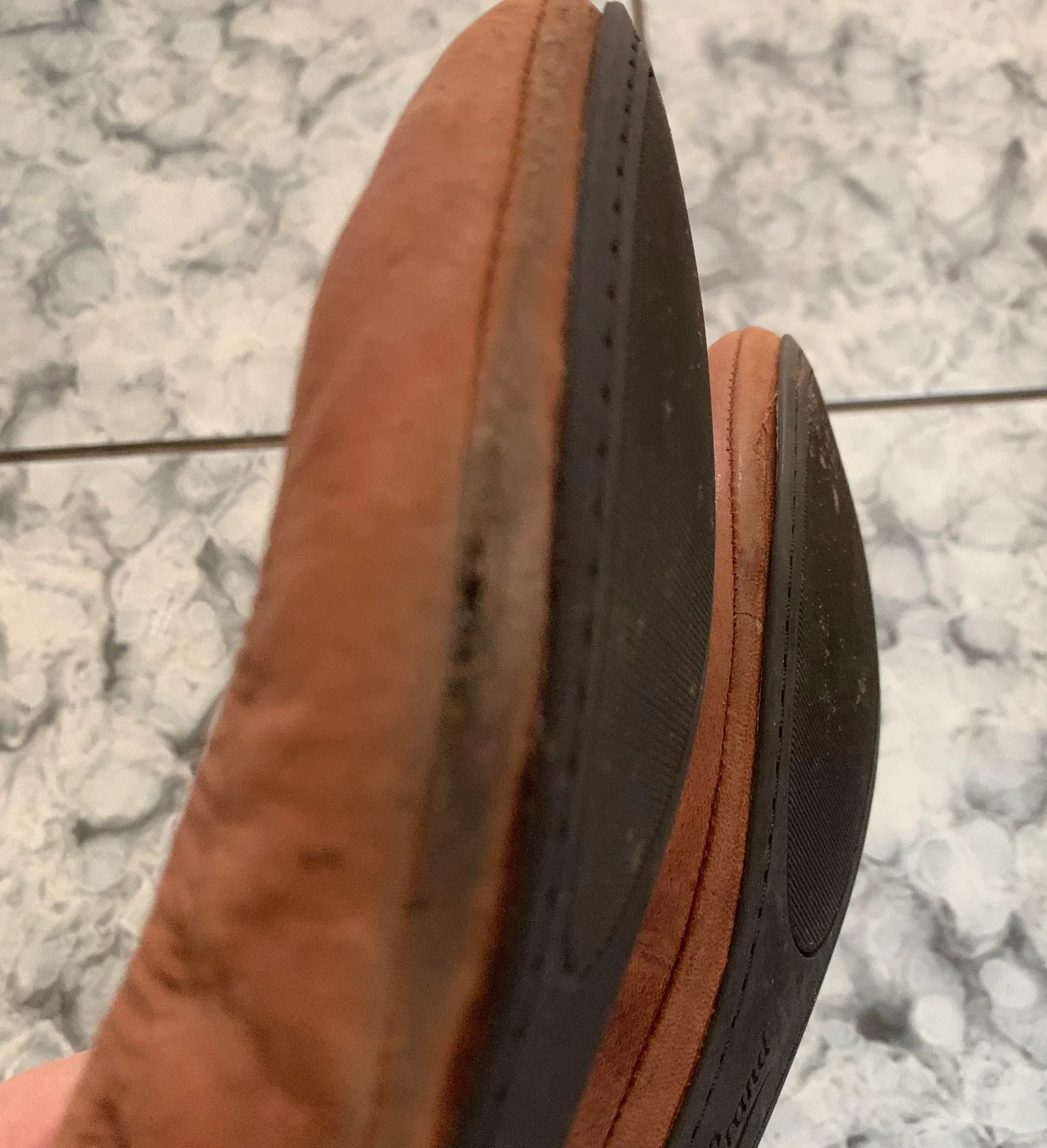 Elysia Round Toe Cognac Leather Flats - Image 5