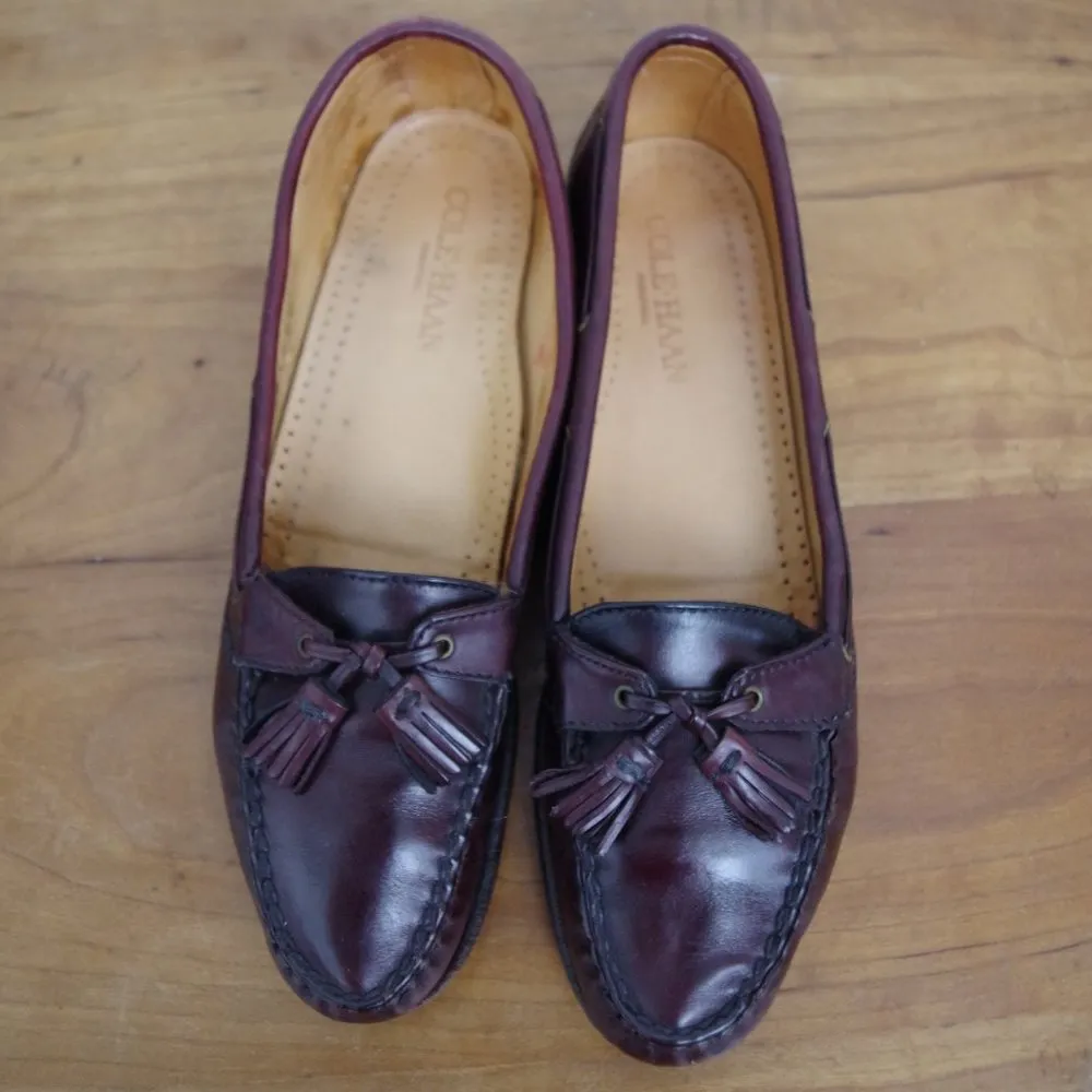 Ladies' Cole Haan Cordovan Colored Vintage Tassel Loafers 7.5 Narrow - Image 6