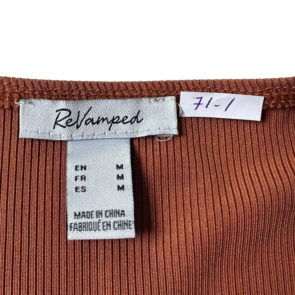 ReVamped Brown Bodysuit Tank Women Top Size Medium | 71-1 - Image 4