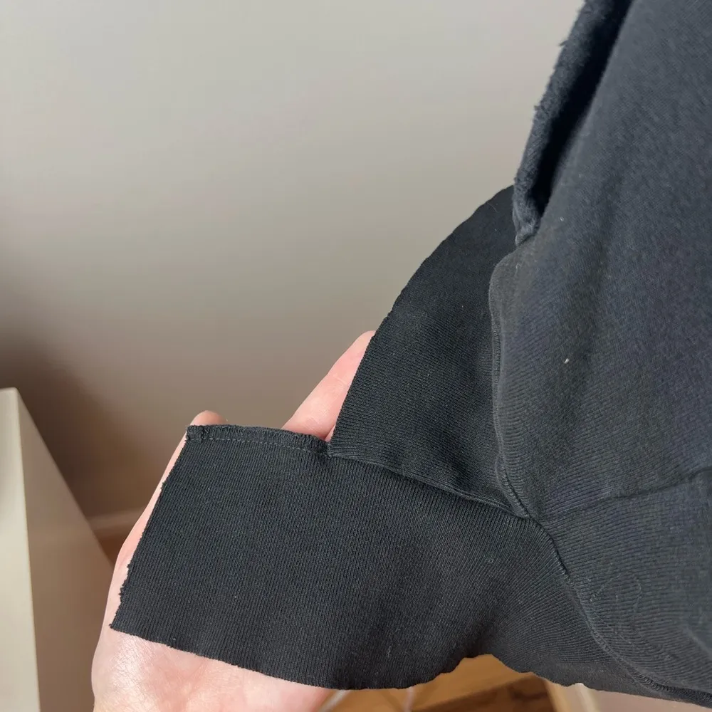 Frank & Eileen Tee Lab Short Sleeve Black Hoodie 100% Cotton Minimalist Sz S - Image 4