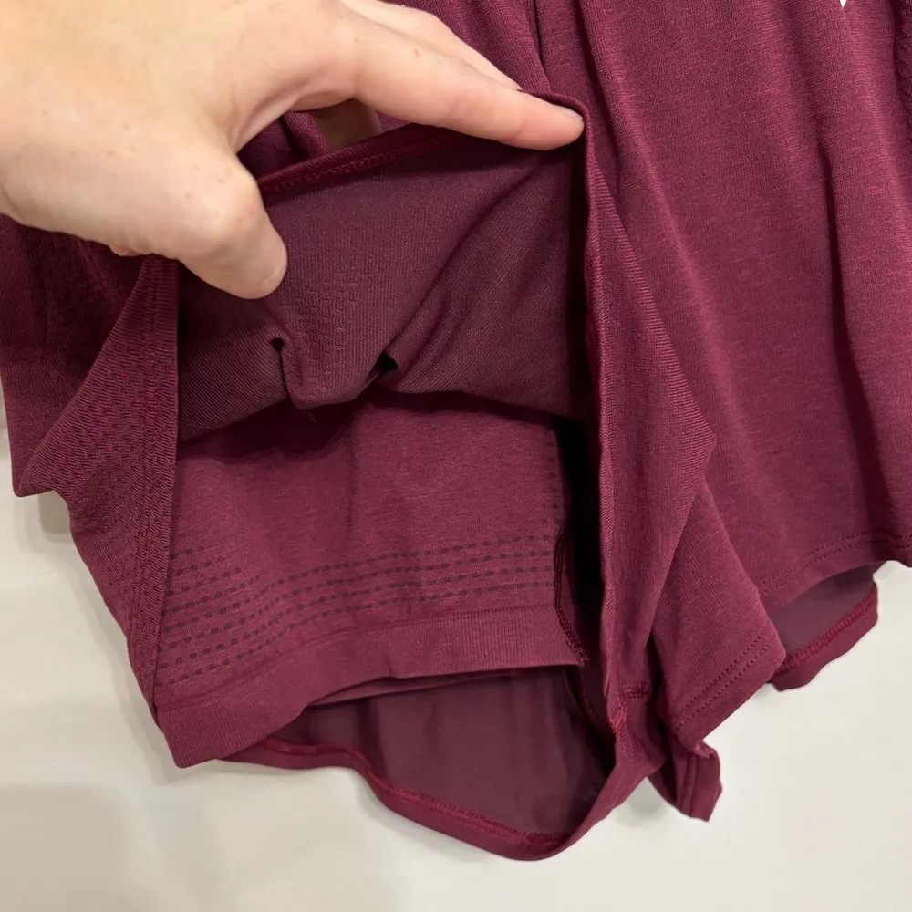 GYMSHARK Vital Seamless 2.0 2-in-1 Shorts in Baked Maroon Marl - Size S - Image 6