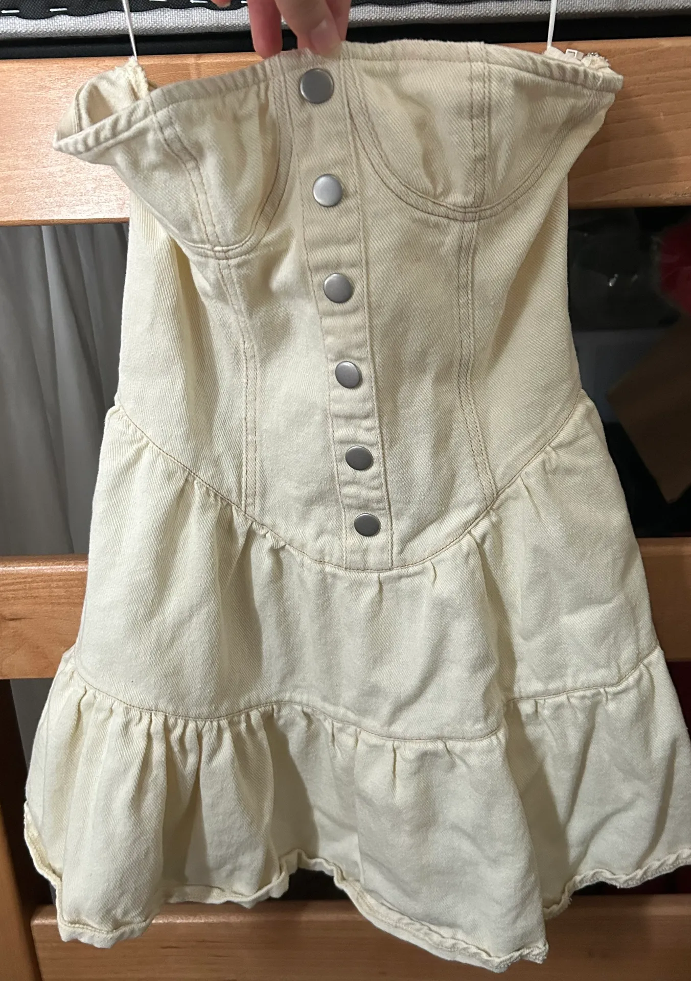 Exclusive - Adriana Denim Bustier Dress - Antique - Image 4