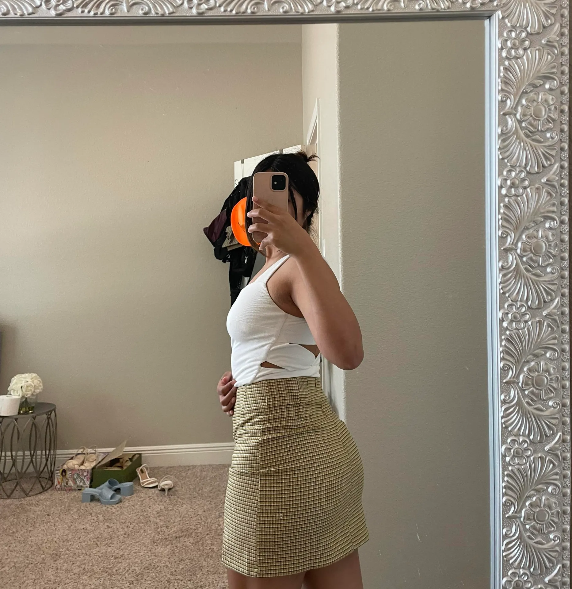 plaid mini skirt Yellow Size M - Image 3