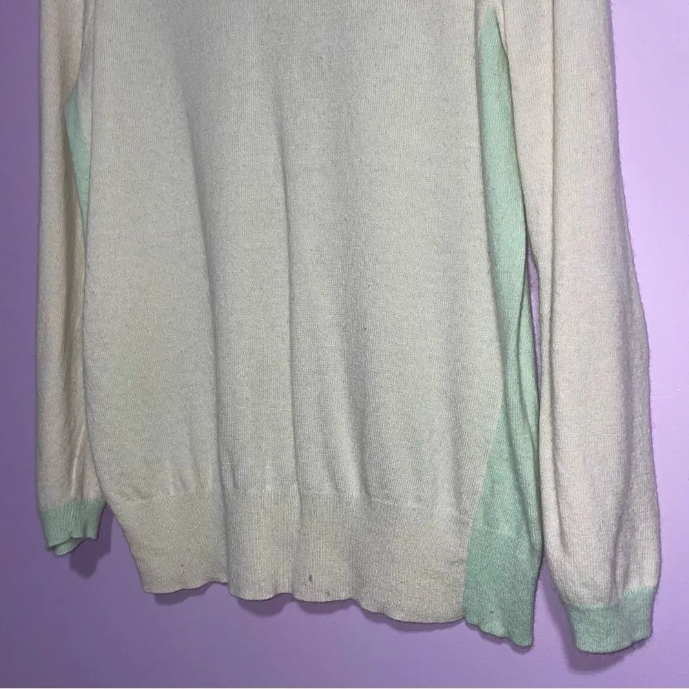 J Crew Lightweight Sweater Women Size L Crew Merino Wool ColorBlock Equestrian - Image 3