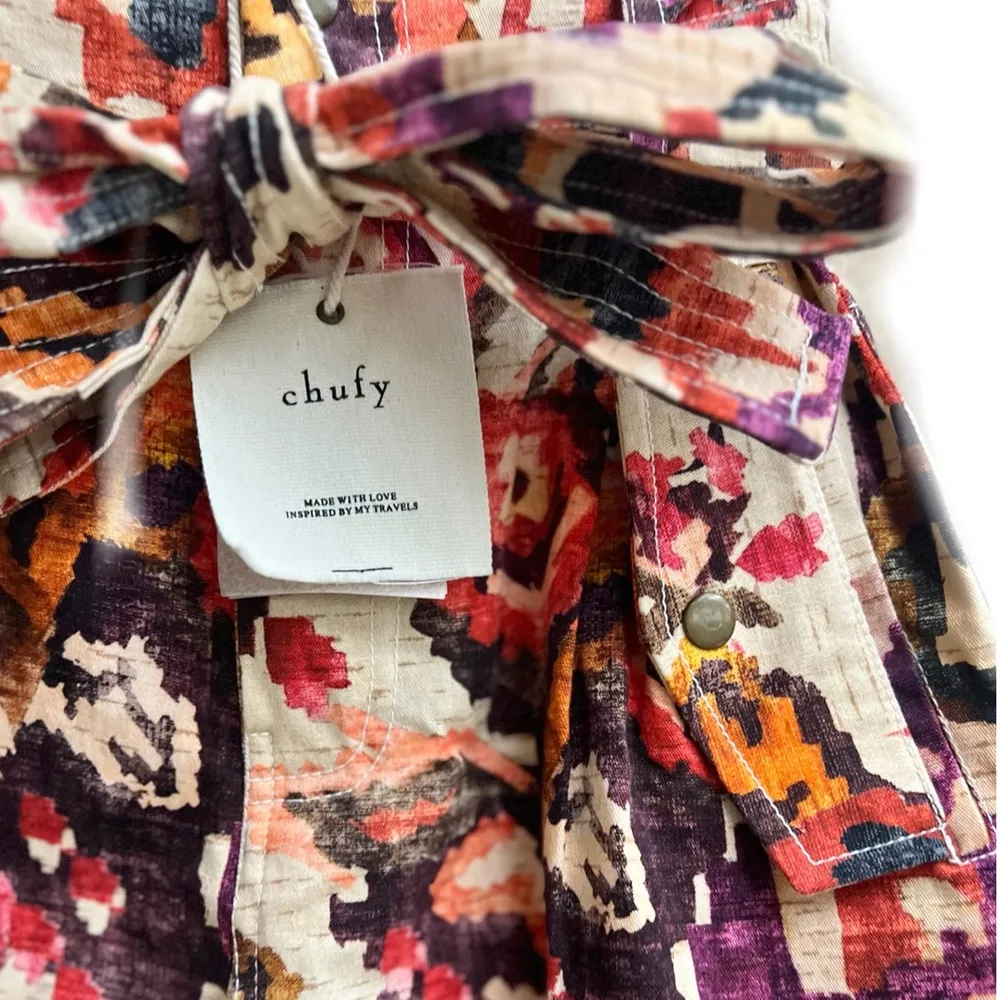 NWT CHUFY Vera Memories of Ancient Romania DOL Shorts Abstract Floral Print Sz M Size M - Image 7