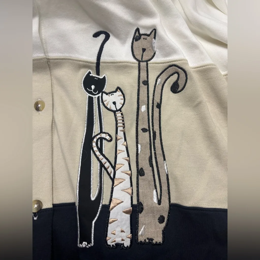 Blair Boutique Cat Cardigan Button-Up Sweater Sweatshirt Size 3X Whimsical - Image 3