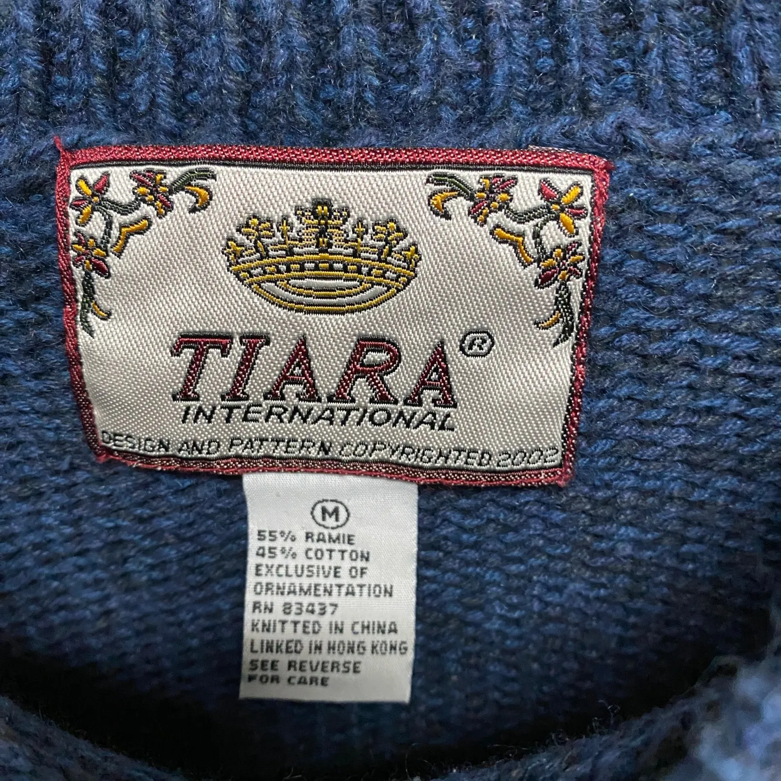 Tiara International Knit Ugly Christmas Sweater Snowman American Flag Medium - Image 2