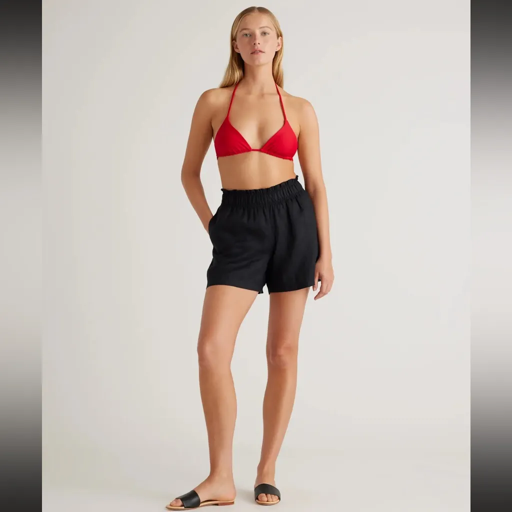 NWT Quince Italian Triangle Top Bikini, Cherry Sz Medium - Image 7