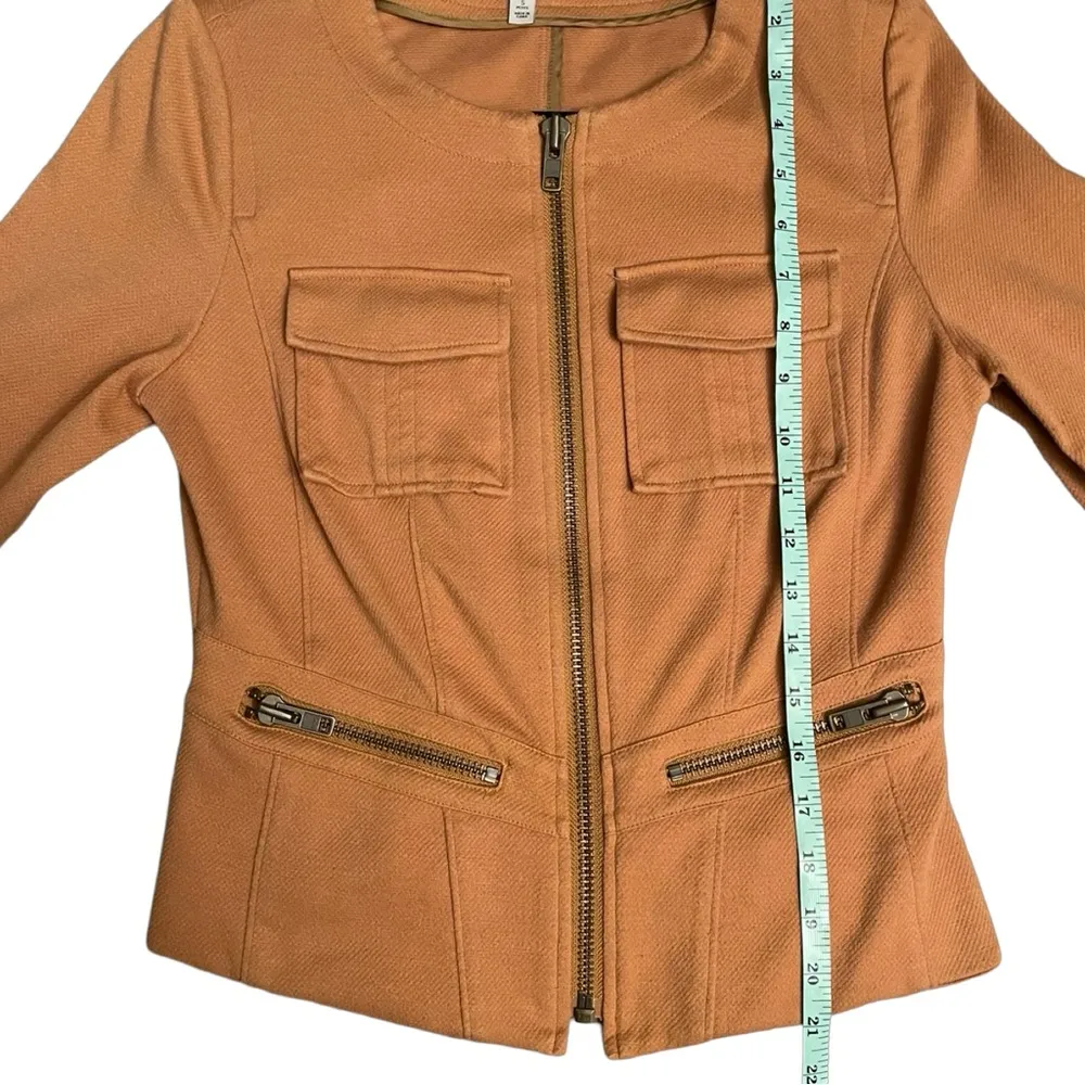 Halogen  Women's Tan MOTO Jacket with Zip Closure & Pockets - Image 7