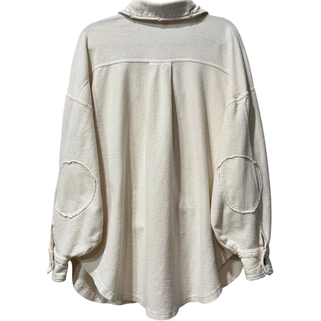 Free People Oversized Cozy & Soft Ruby Jacket - Cream Shirt Shacket Medium - Image 5