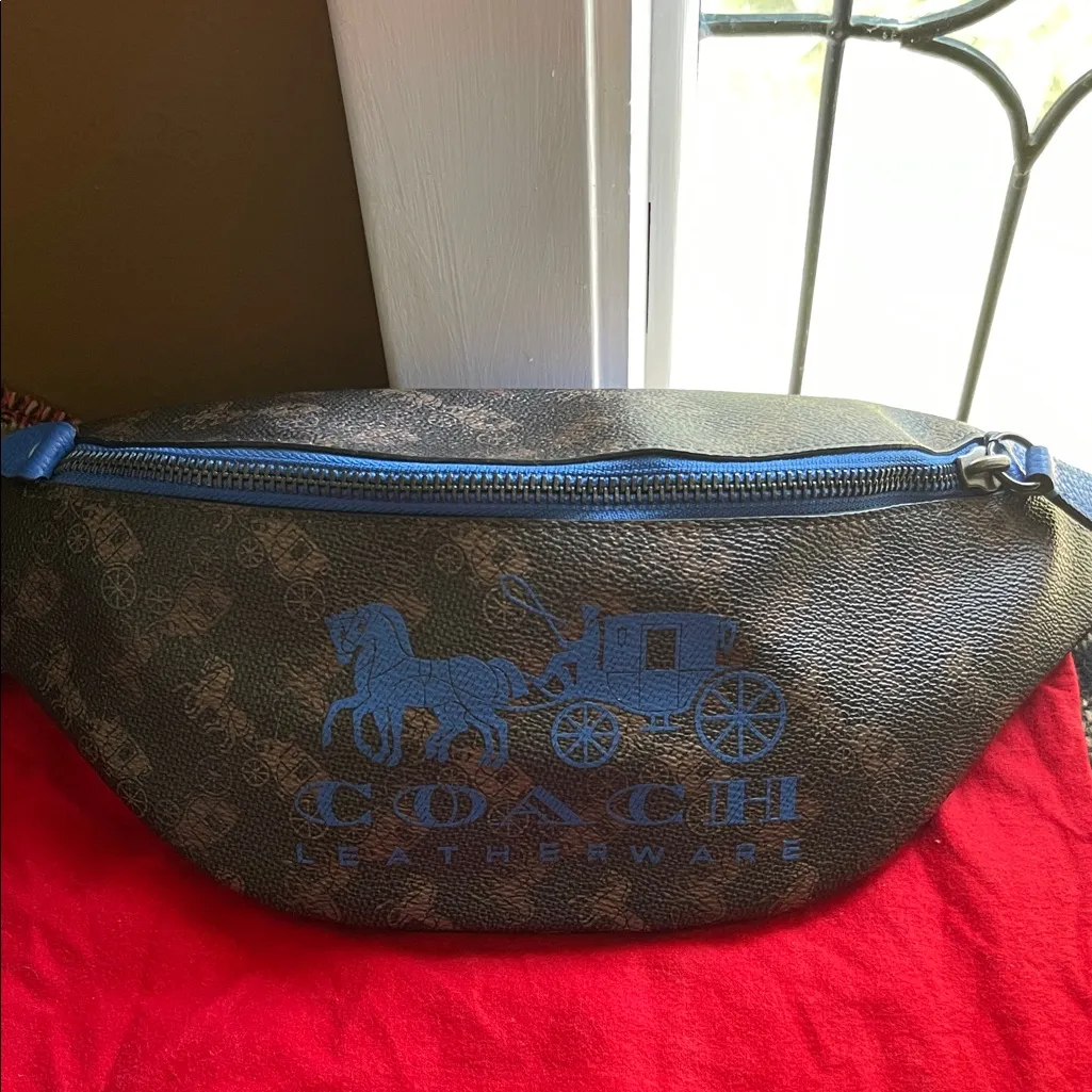 Coach Men's Belt Bag Black and Blue Belt Bag Women's Belt Bag - Image 5