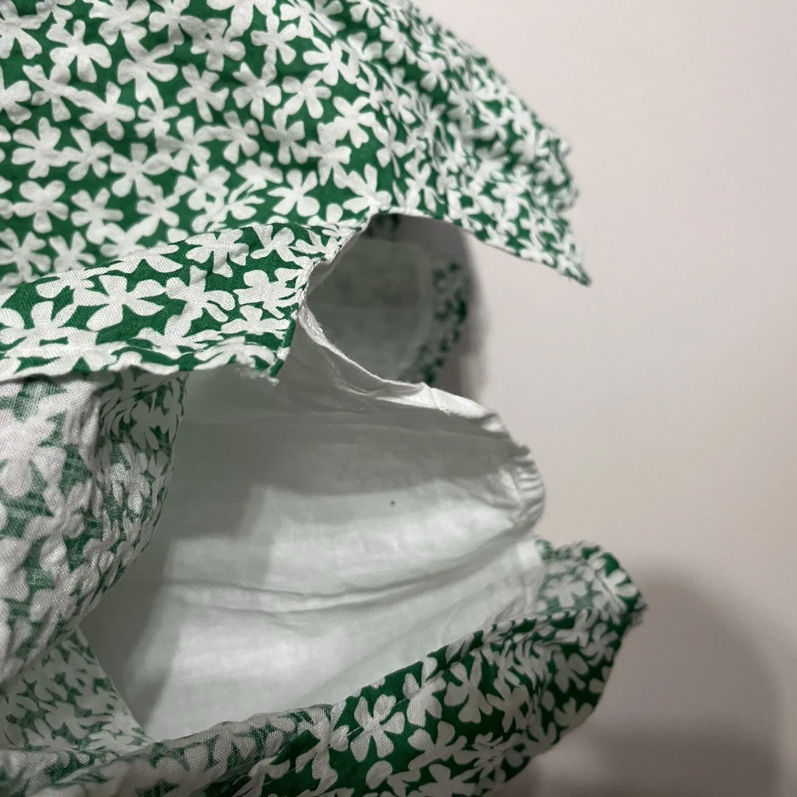 Le Lis Floral Print Tie-Front Mini Dress Green & White Women's Size Large - Image 9