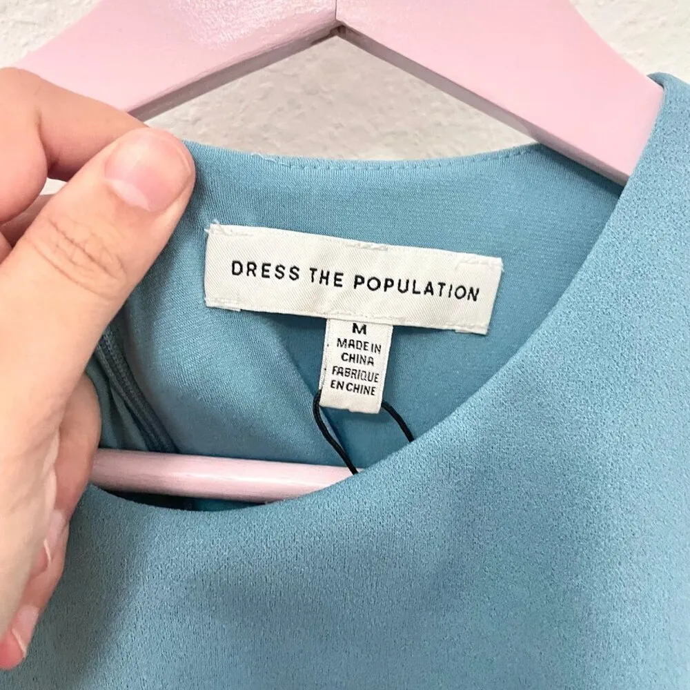 Dress the Population “Mariela” Cut-Out Fit & Flare Dress Sea Breeze M - Image 3