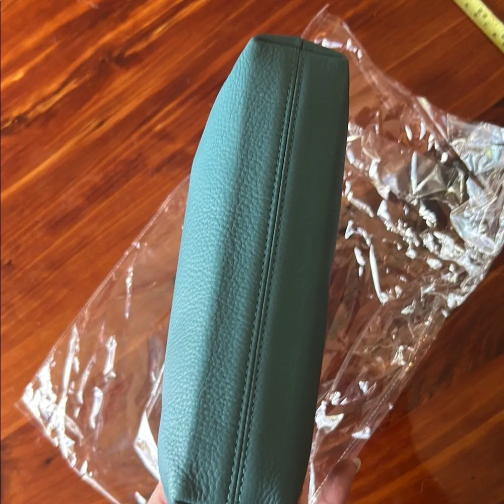 Anuschka Blue Leather Wristlet Clutch with Pebbled Texture - Image 5