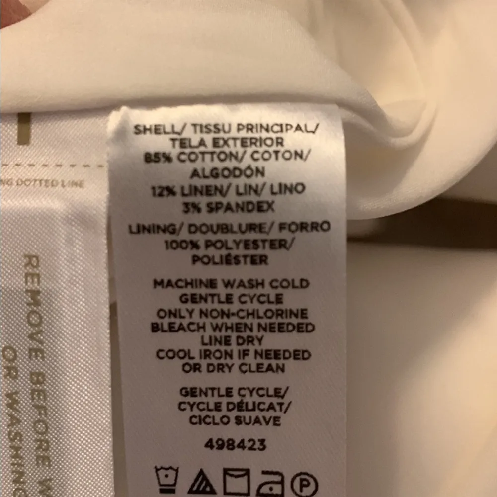 Ann Taylor Tropical Leaf Print Lined Pencil Skirt with 7”Back Slit Black & White - Image 4