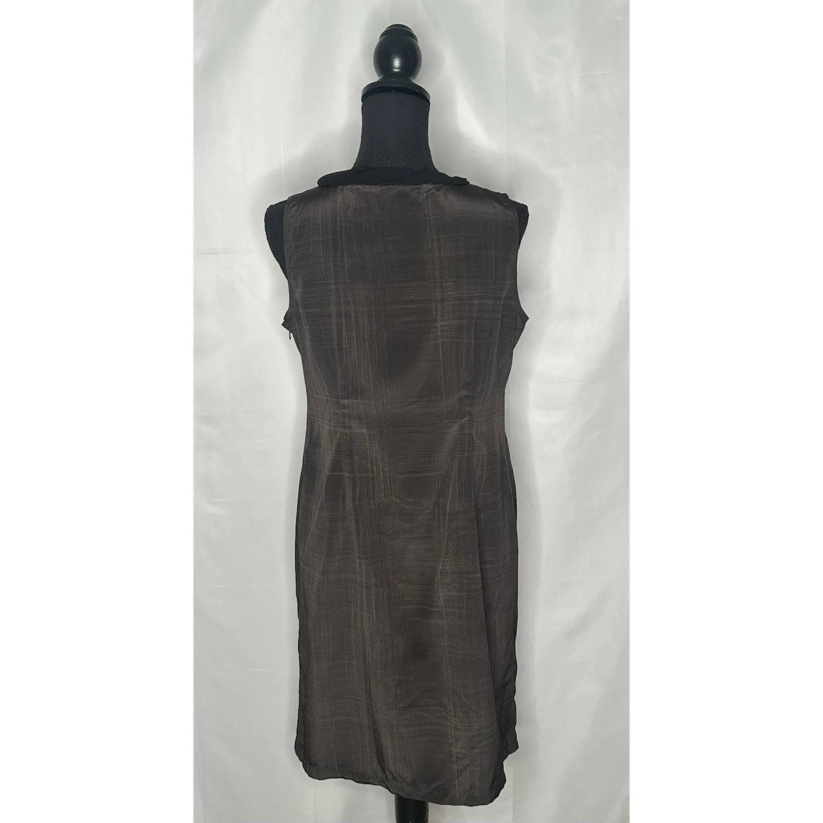 Simply Vera Vera Wang Women's Brown Sleeveless Shift Dress Size 10 - Image 8