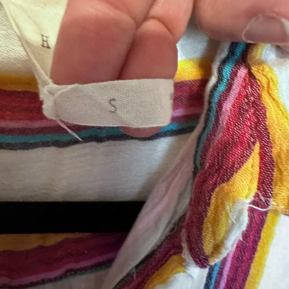 Harper Heritage women’s Striped multi color cotton button down mini dress small - Image 3