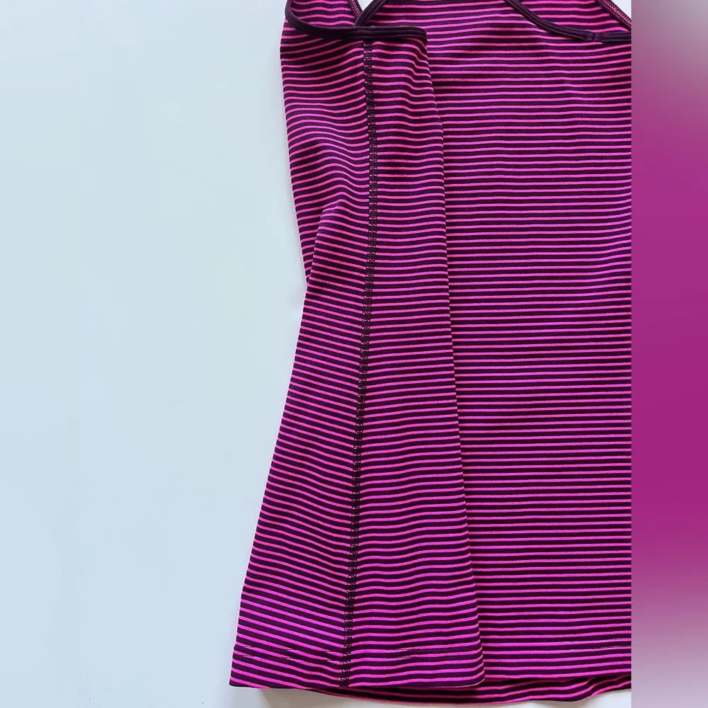 lululemon athletica Cool Racerback Hyper Stripe Raspberry Glo Light/Plum -Size 4 - Image 6