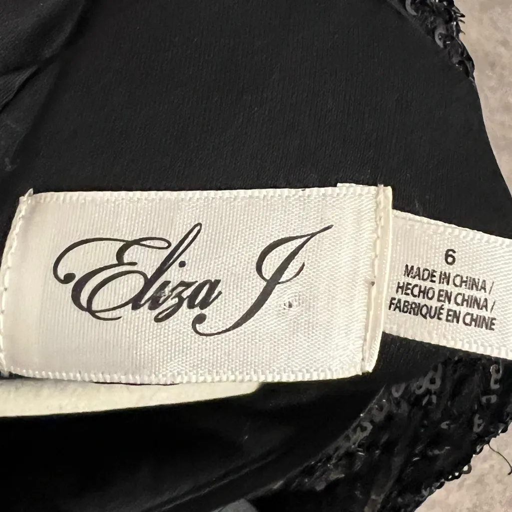 NWT Eliza J Feather-Hem Sequin Dress - Image 10