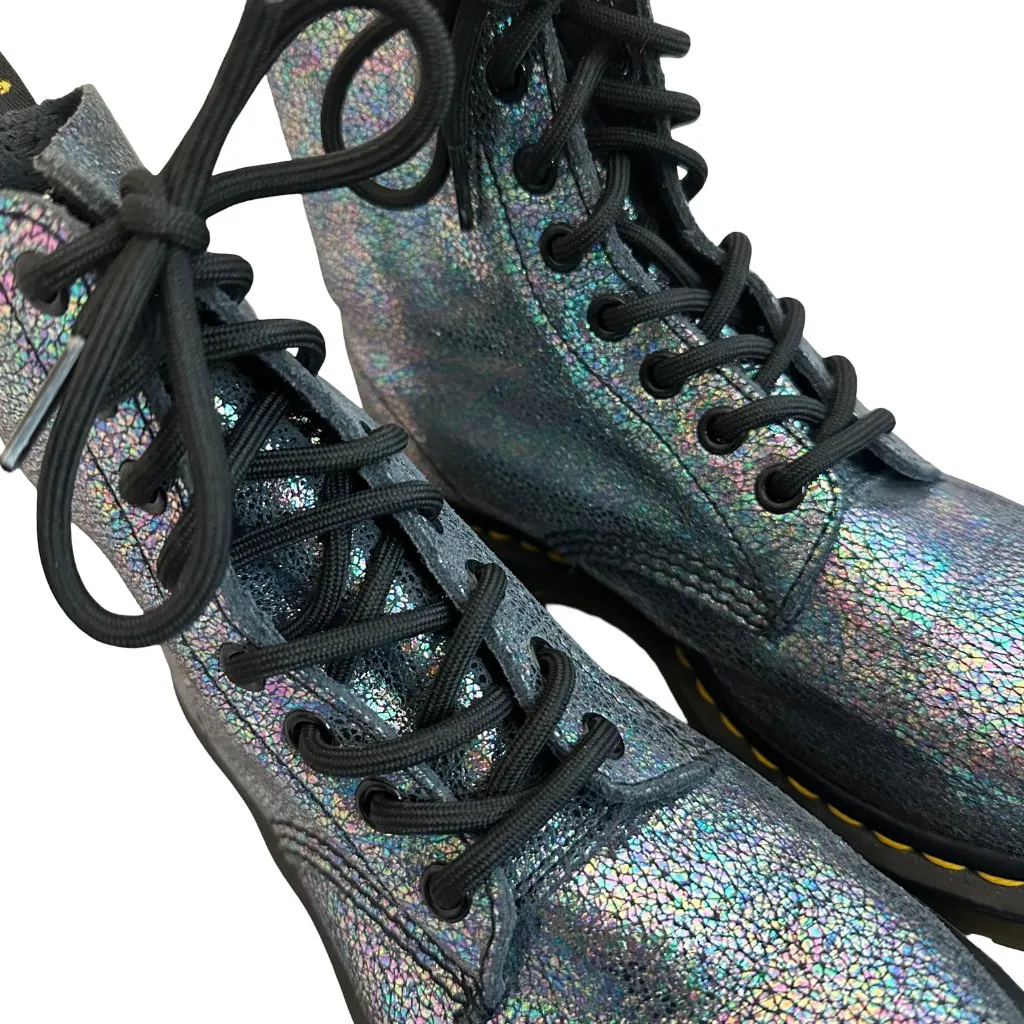 Dr. Doc Martens 1460 Pascal Sparkle Boots Lace-Up Shimmer Mermaid Size 6 Women's - Image 4