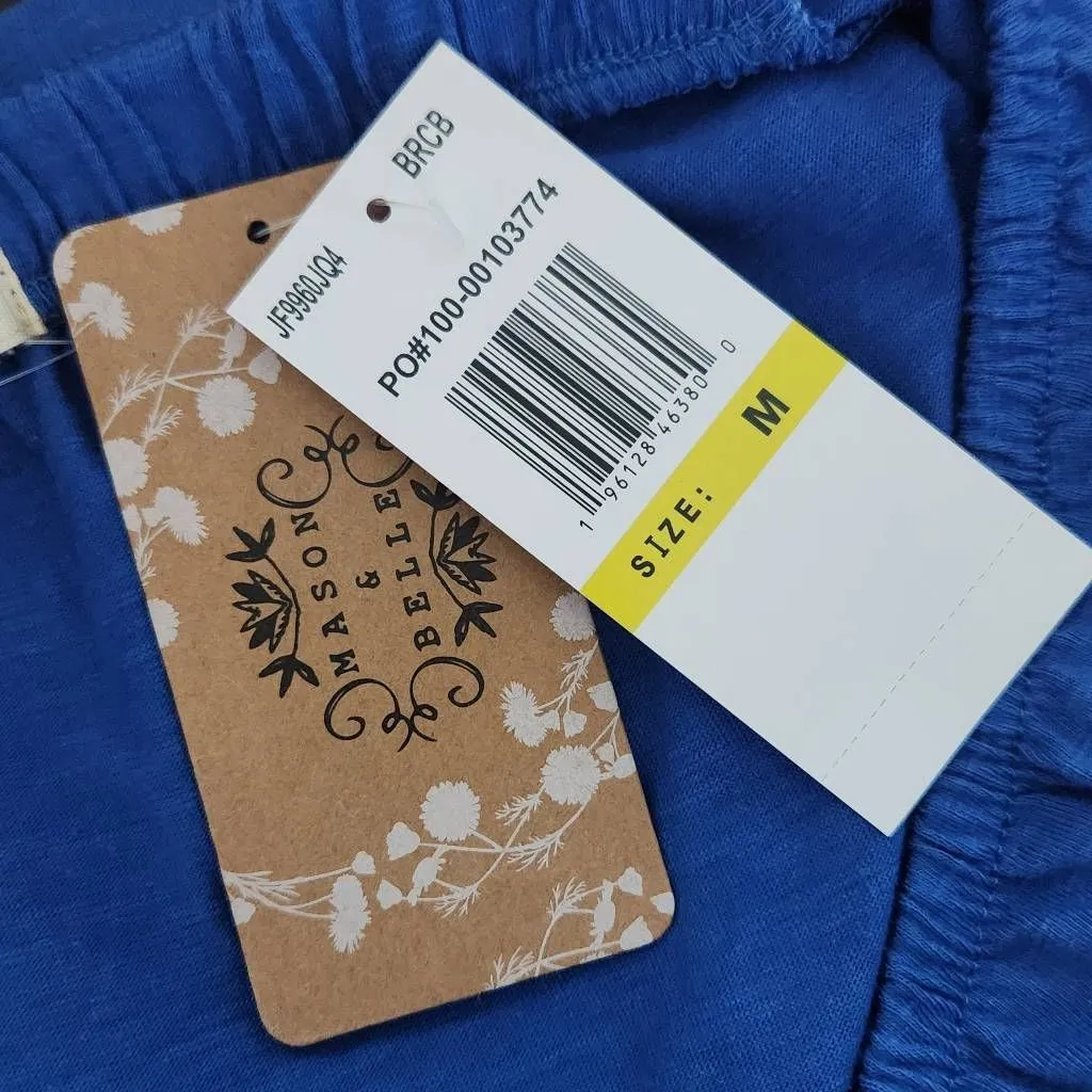 Mason & Belle Blue Knit Top with Embroidered Puffy Sleeves NWT Size Medium - Image 7