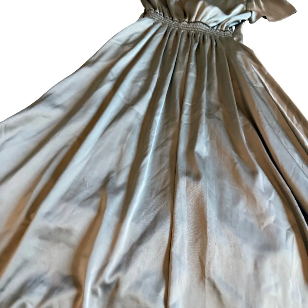 Baltic Born Poppy Midi Dress Sage Green Tie Front Short Sleeve Size XS Women's - Image 5