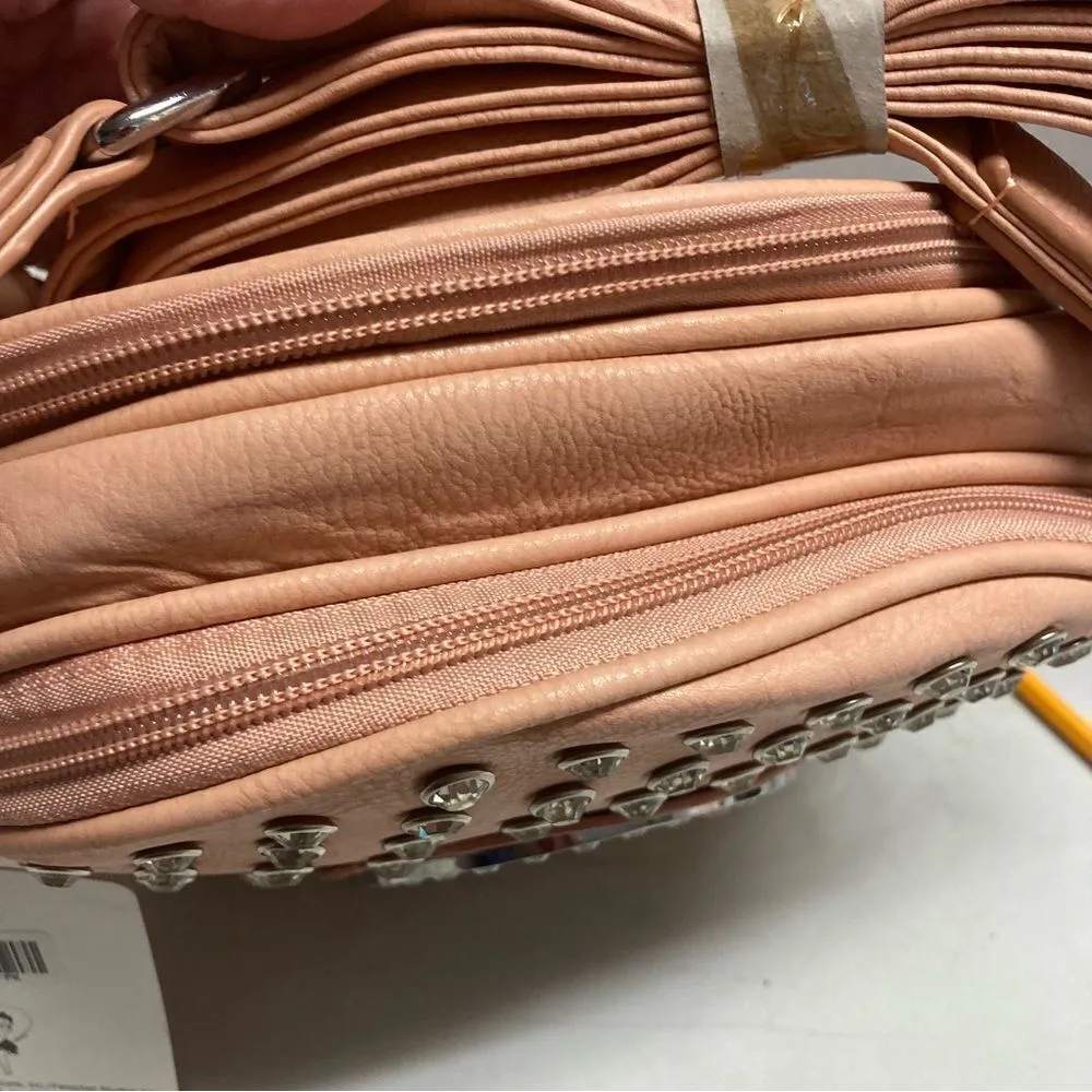 BETTY BOOP Women’s Crossbody‎ Pink  
8.5 X3X8.5 New With Tags Studded - Image 6