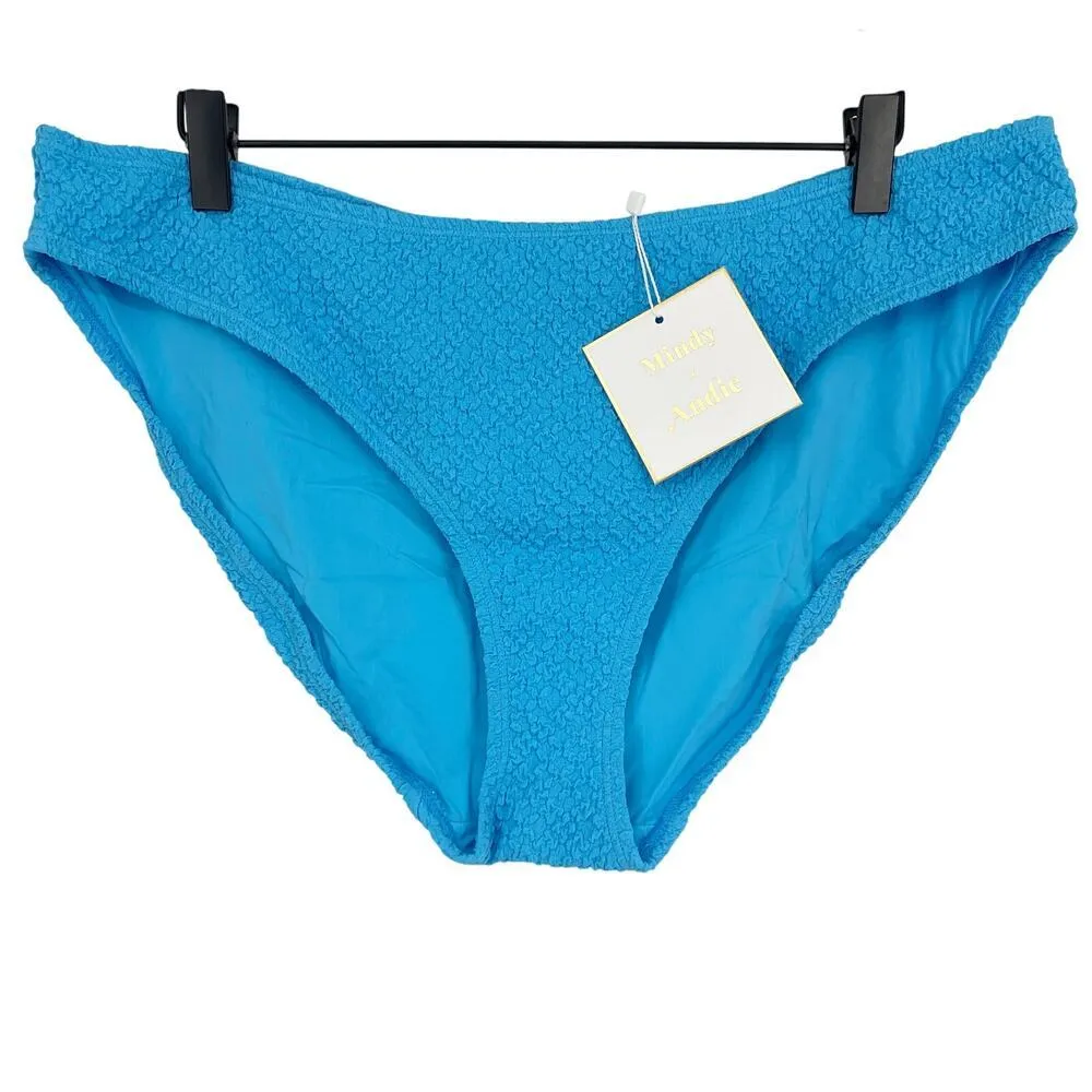 Andie Swim X Mindy Bikini Bottom Splash Blue Size XL New With Tags! - Image 3