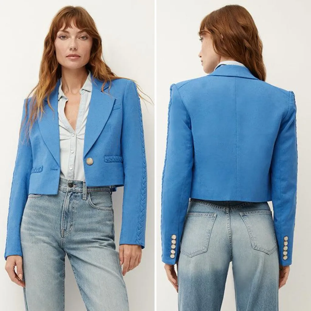 VERONICA BEARD Behren cropped woven blazer Size Medium NWOT - Image 4