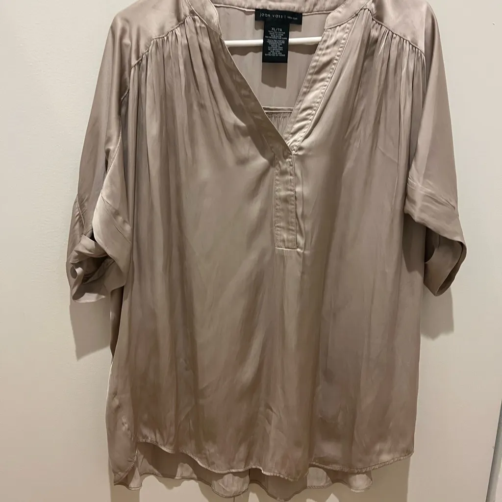 Joan Vass Taupe Blouse - Image 2