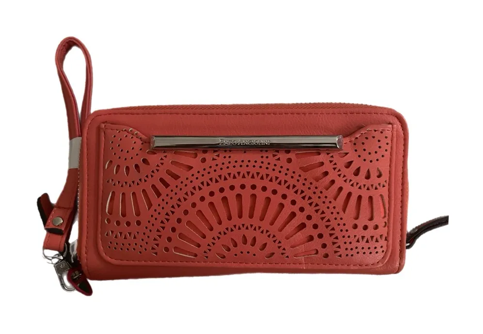 Enzo Angiolini Cutout Wristlet – Bright Orange/Peach – New With Tags - Image 1