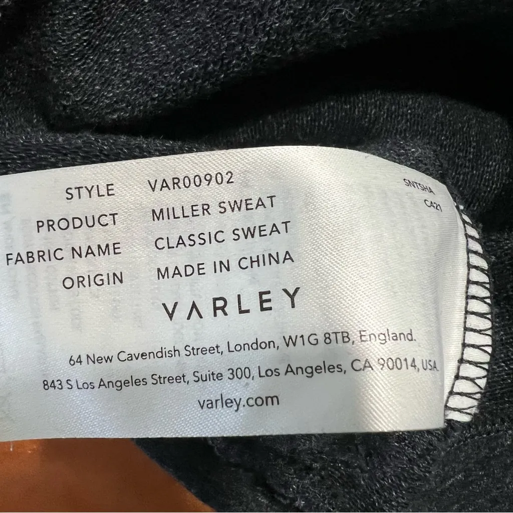 Varley Miller Half Zip-Up Sweatshirt Medium Marl black gray Fold over collar - Image 12