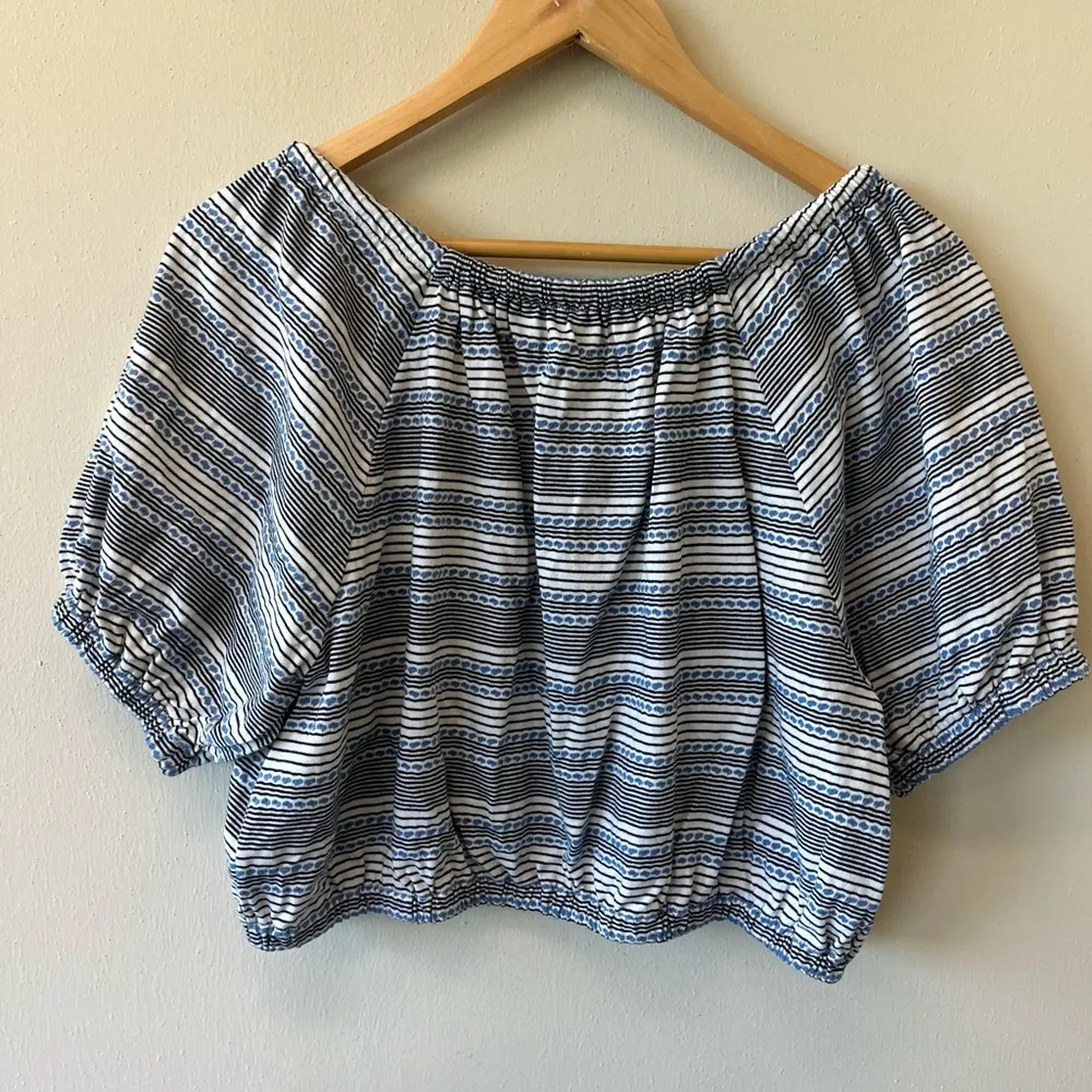 Madewell Jacquard Keyhole stripped crop top - Image 6