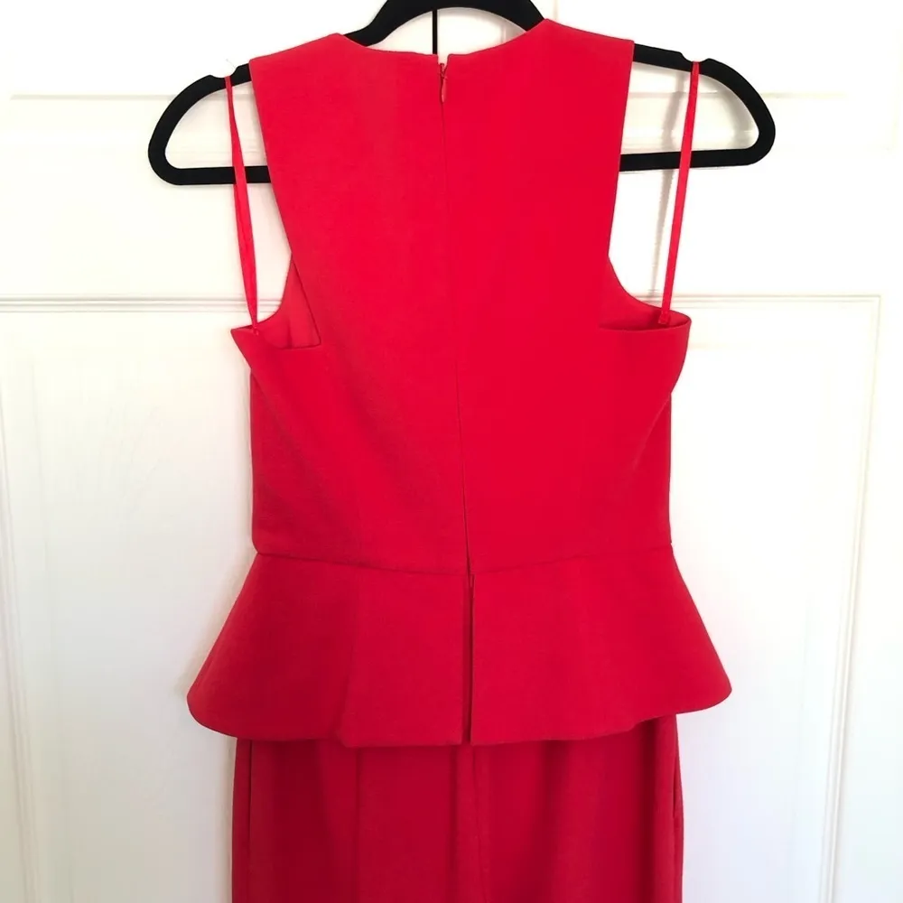 NWT BCBG Cerys Lipstick Red Peplum Pantsuit with Pockets Size 0 - Image 8