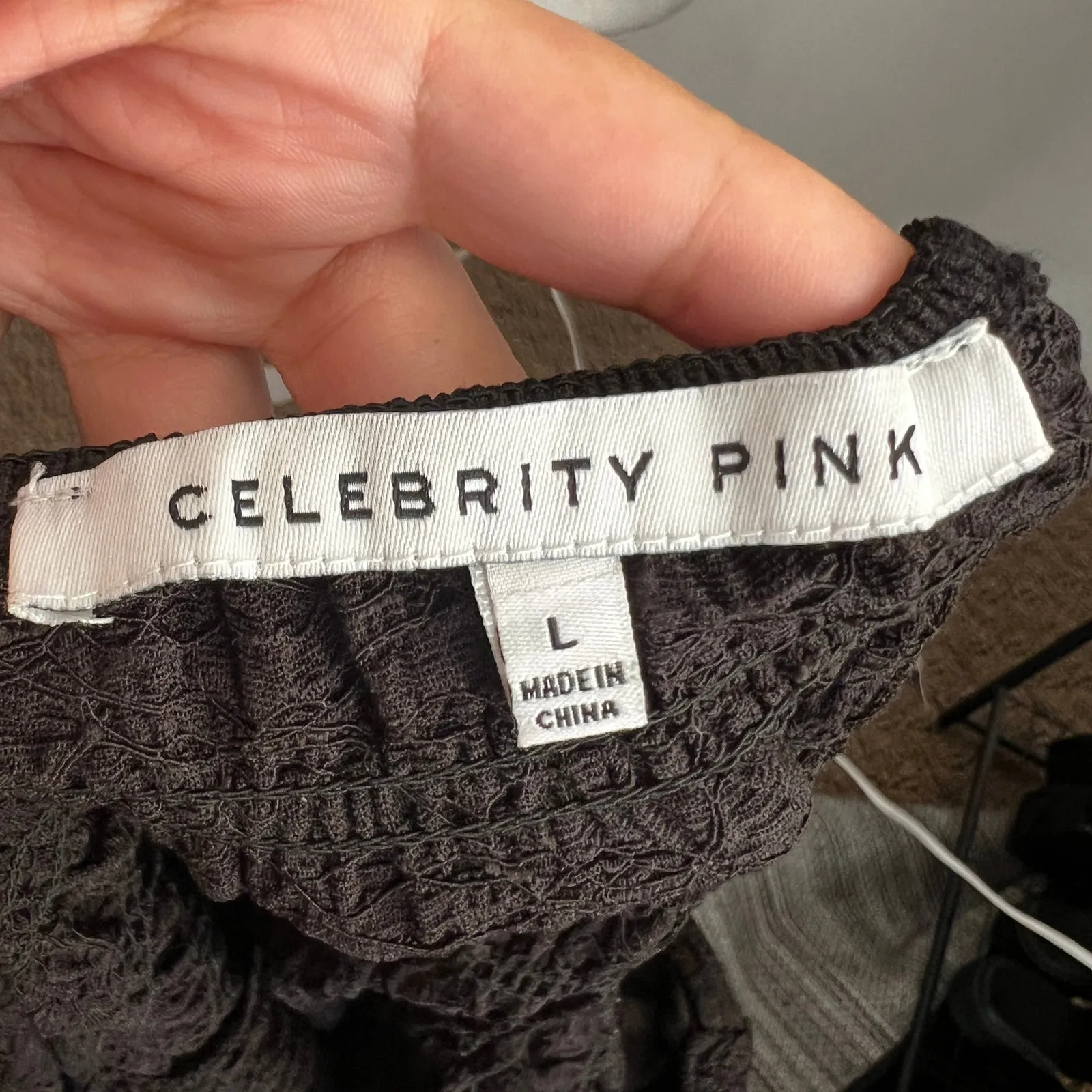 Black Smocked Puff Sleeve‎ Top, Fairy Grunge Y2K 2000s Gothic Coquette Small - Image 3