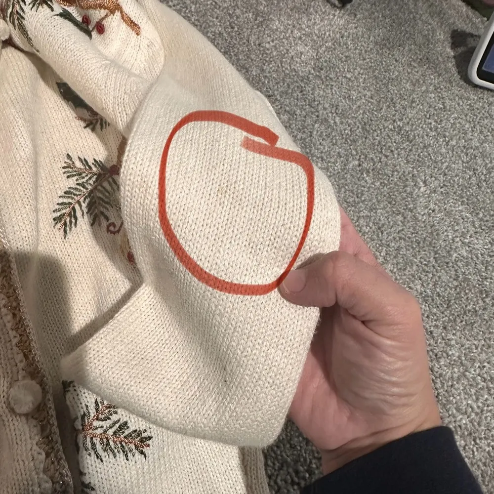 Vintage 90s Tiara International Ugly Christmas Cream Sweater with ornaments - Image 7