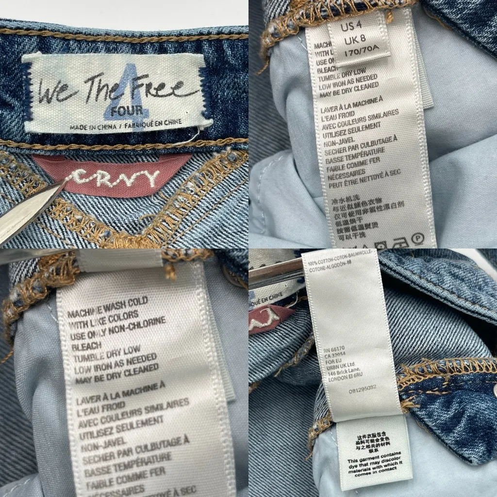 Free People Crvy Denim Overalls Sz 4 Jumpsuit Jeans Ripped Baggy One Piece - Image 13