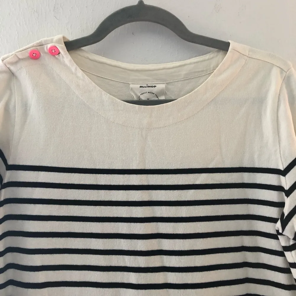 Anthropologie Dress Allihop Belmont Button Striped Sailor Dress Sz M EUC - Image 3