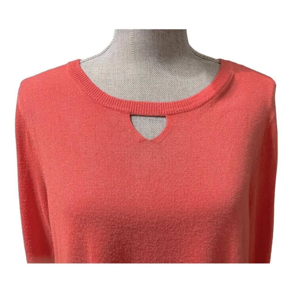 ONE A CORAL MIXED
MATERIAL KEYHOLE TOP LONG SLEEVE TUNIC SIZE MEDIUM Pink - Image 4